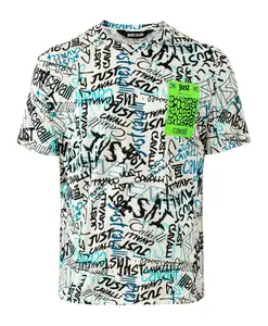 Белая футболка с коротким рукавом 74obh6r3js182223 Just Cavalli, мультиколор