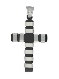 Adeliás Кулон унисекс - крест из нержавеющей стали серебристого цвета