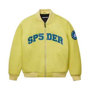 Куртка Sp5der Leather Logo Bomber 'Yellow', желтый