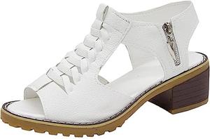 Женские летние сандалии Ladmiple 2023 года, удобные с ремешком на щиколотке, на платформе-виражке, с открытым носком, повседневные на высоком каблуке-танкетке, T5-White