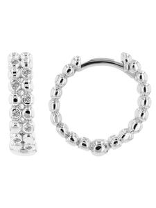 Adeliás Женские серьги - серьги-кольца из серебра 925 пробы с кубическим цирконием в серебряной оправе