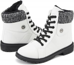 Женские зимние снежные ботинки yageyan с теплой меховой подкладкой, водонепроницаемые зимние ботильоны с молнией, противоскользящие, тактические, White