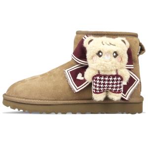 Угги женские UGG Classic Mini с игрушечным декором, темно-коричневый