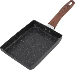 Сковорода для японского омлета, высокопрочный алюминий, квадратная, многоцелевая японская сковорода, удобная для захвата, с деревянной ручкой Mmgoqqt