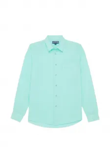 Льняная рубашка на пуговицах Vilebrequin, синий