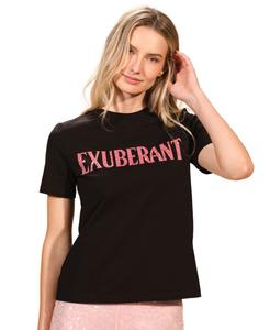 Женская футболка с коротким рукавом и принтом "Exuberant" Isaac Mizrahi, Black