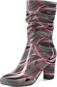 Женские ботильоны Zamikoo с свободным силуэтом, толстым каблуком и круглым носком, с молнией сбоку, модные обувь без застежки, короткие ботильоны, удобные нарядные ботинки, каблук 3,5 дюйма, Wave