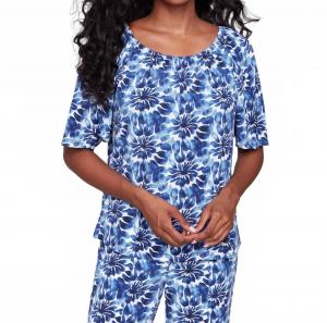 Лиловый принт офф-шолдер трикотажный топ CHARLIE B