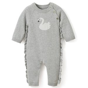 Детский комбинезон Stella The Swan для девочек в сером цвете Elegant Baby, серый
