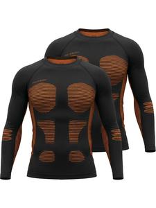 Normani 2 мужские терморубашки с длинным рукавом/лыжное нижнее белье оранжевого цвета