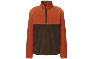 Флисовая мужская толстовка Uniqlo, 27 оранжевый/коричневый