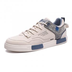 BAKE Скользоустойчивые легкие дышащие низкие скейтерские кроссовки мужские - бежево-голубые, цвет Beige Blue