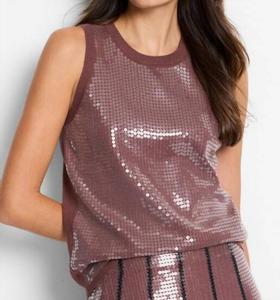 Вязаный топ с пайетками в стиле чай Nic + Zoe, цвет chai