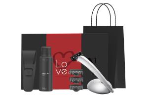 Ограниченная серия X1 с коробкой бритвенные станки ручной работы кисть для бритья Hitachi лезвие из нержавеющей стали качество Mkodo, серебро