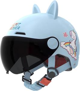 Шлем Koliyn Vespa с козырьком, синий