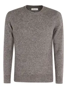 Свитер с круглым вырезом и длинными рукавами Kangra, коричневый