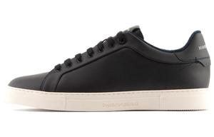Кроссовки EMPORIO ARMANI Lace-up Leather Sneakers, темно-синий