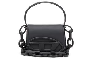DIESEL Кожаная портативная сумка через плечо женская черная