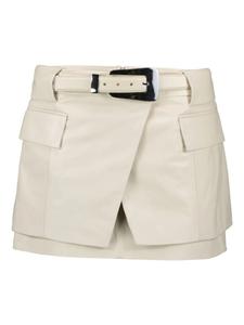 Кожаная мини-юбка с поясом IRO, нейтральный