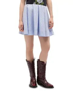 Полосатая мини-юбка-солнце Ganni, фиолетовый