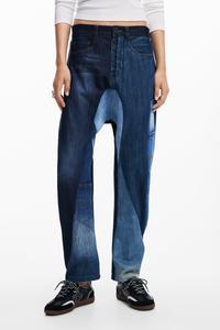 джинсовые брюки с нашивками