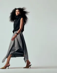 Серая меланжевая юбка макси с изящным подолом ASOS DESIGN