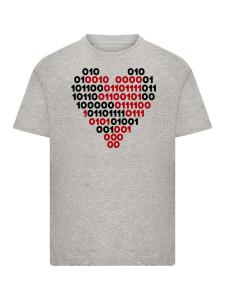 Рубашка F4NT4STIC I love you 01001001 Binary Code Herz Valentinstag, пятнистый серый