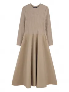 Расклешенное платье со вставкой в рубчик Dkny Kids, нейтральный