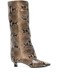 Сапоги со змеиным принтом The Seller, бежевый