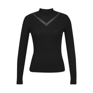 Свитер женский Deep Breath с длинными рукавами и воротником-стойкой, черный