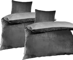 Постельное белье aboutyourhome, двустороннее, зимнее, кашемировое, флисовое, однотонное, 155x220, 80x80, 4 шт. / Серый aboutyourhome-shop