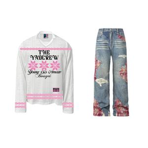 YADcrew Американские винтажные удобные универсальные джинсы премиум-дизайна Casual Travel Unisex Blue