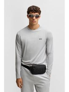 Лонгслив BOSS GREEN, светло-серый