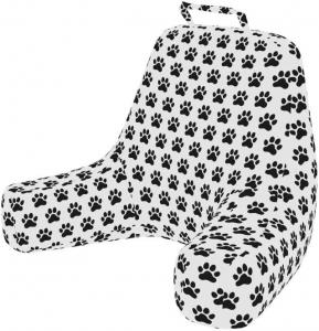 Чехол для подушки для чтения Ambesonne с отпечатками лап, симметричный непрерывный узор из концептуальных изображений животных, не набитый, из мягкой ткани, размер XL, угольно-серый и белый., Charcoal Grey And White