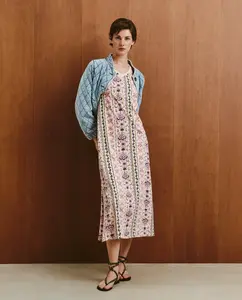 Вязаное платье с принтом Southern Cotton, розовый