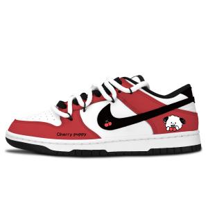 Nike Dunk Black White, Cherry Wang устойчивые к истиранию низкие скейтборд-кроссовки unisex красный