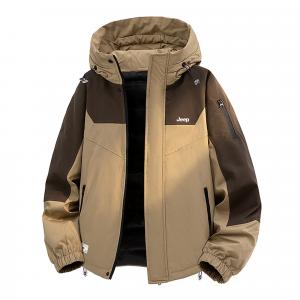 Пуховик Unisex с капюшоном утепленный Jeep, светло-coffee/темно-coffee
