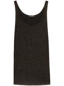 Dolce & Gabbana атласный топ без рукавов, черный