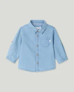 Детская джинсовая рубашка с длинным рукавом Baby El Corte Inglés, бледно-голубой