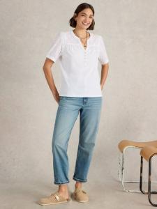 Топ Ellie Dobby из чистой органической хлопковой ткани White Stuff, White