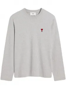 Футболка с монограммой Ami de Coeur AMI Paris, серый