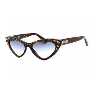 Солнцезащитные очки «Кошачий глаз», полноободковая оправа, цвет «Гавана», линзы с темно-синим градиентом, Mos093/s008608 Moschino