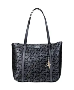 Стильная сумочка с принтом и застежкой на пуговицу. Armani Exchange, черный