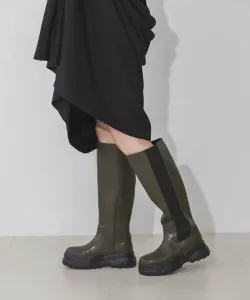 Длинные сапоги на толстой подошве Jeanasis, цвет Khaki(78)