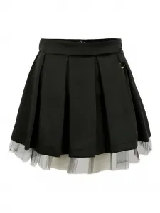 Плиссированная юбка с отделкой из тюля John Richmond Junior, черный