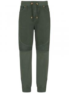 Balmain джинсы со вставками, зеленый