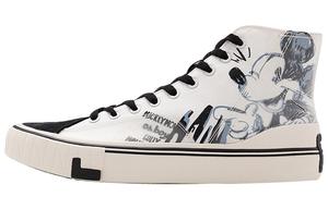 Disney X Canvas Shoes Men High Top Black/White Lining