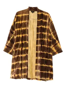 Кардиган из хлопка с эффектом тай-дай Yavi, коричневый