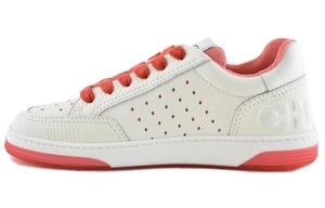 Кроссовки женские Chanel низкие, белый / красный