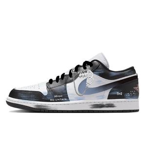 Jordan Баскетбольные кроссовки Air 1 Ink Flame Low Top Vintage, мужские, градиентно-синие